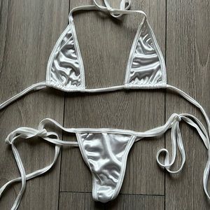 COPY - White shiny micro bikini g string
